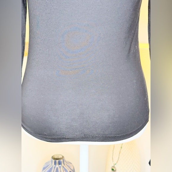 NWT Reformation Black Square Neck Long Sleeve Top Size M Stretch Tencel Lyocell - Picture 12 of 13